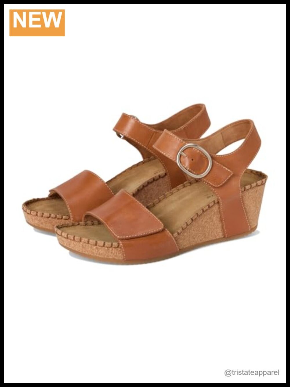 Comfortiva Eldorah Wedge Sandal with Adjustable Strap & Cork Footbed
